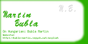 martin bubla business card